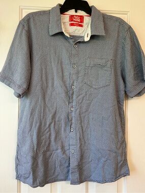 Toes on the Nose Men's Blue Short-Sleeve Button-Up Shirt Large